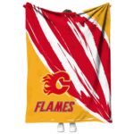 calgary flames brushstrokes red white blanket best selling