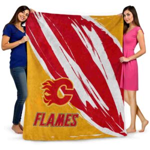 calgary flames brushstrokes red white blanket fashion forward
