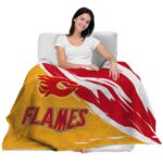 calgary flames brushstrokes red white blanket best selling