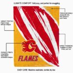 calgary flames brushstrokes red white blanket best selling