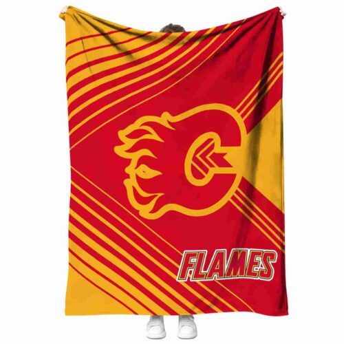 calgary flames diagonal stripes red blanket best selling