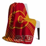 calgary flames diagonal stripes red blanket top rated