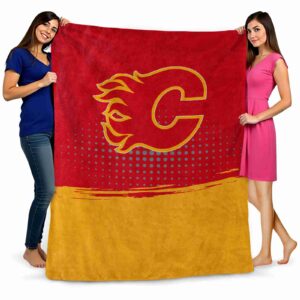 calgary flames gradient dots red blanket fashion forward