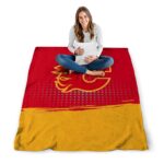 calgary flames gradient dots red blanket best selling