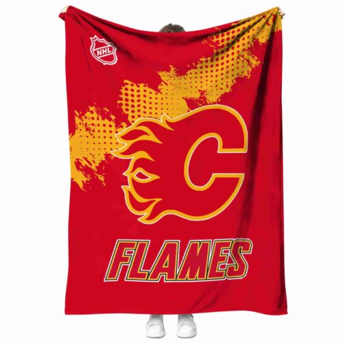 calgary flames grunge texture red blanket best selling