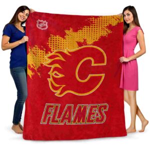 calgary flames grunge texture red blanket fashion forward