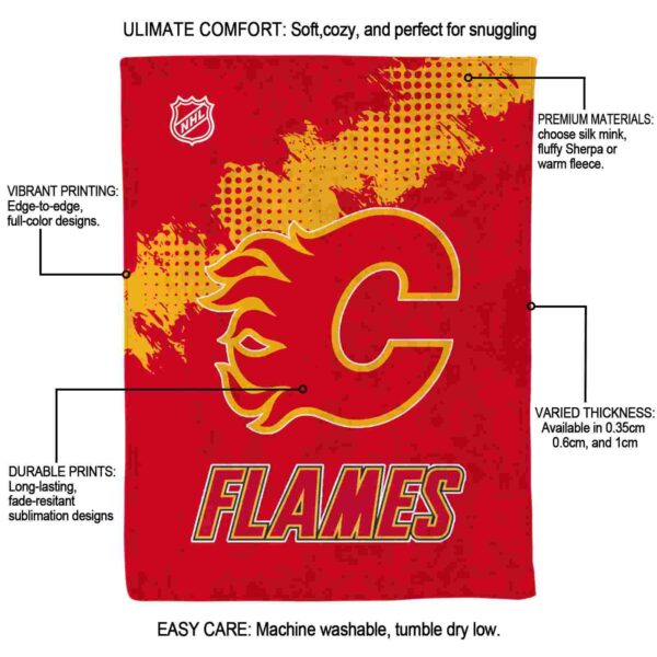 calgary flames grunge texture red blanket new arrival
