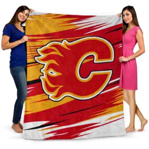 calgary flames paint streaks red white blanket fashion forward