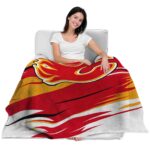 calgary flames paint streaks red white blanket best selling