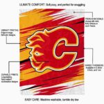 calgary flames paint streaks red white blanket best selling