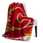 calgary flames paint streaks red white blanket best selling