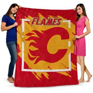 calgary flames splatter effect red blanket fashion forward