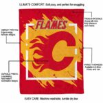 calgary flames splatter effect red blanket new arrival