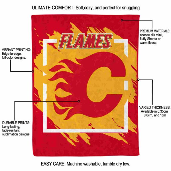 calgary flames splatter effect red blanket new arrival
