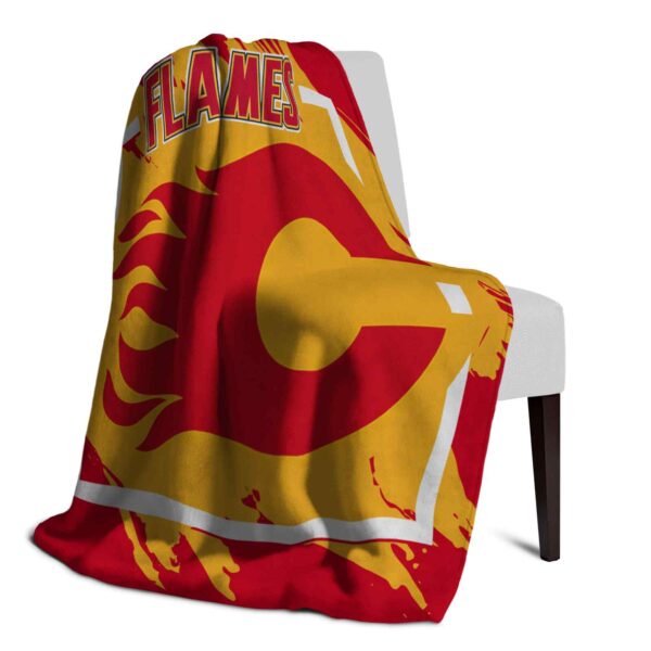calgary flames splatter effect red blanket top rated