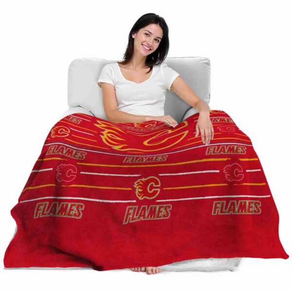 calgary flames striped pattern red blanket latest model
