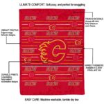 calgary flames striped pattern red blanket new arrival