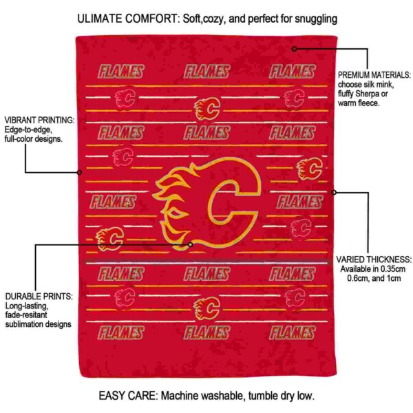 calgary flames striped pattern red blanket new arrival