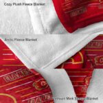 calgary flames striped pattern red blanket premium grade