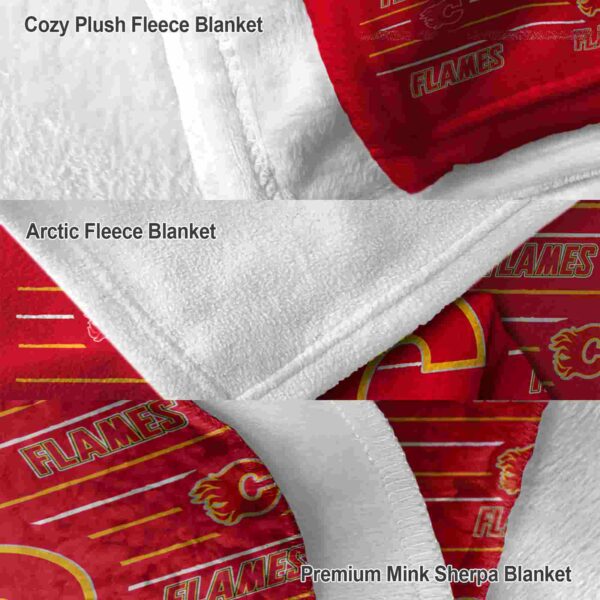 calgary flames striped pattern red blanket premium grade