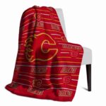 calgary flames striped pattern red blanket top rated