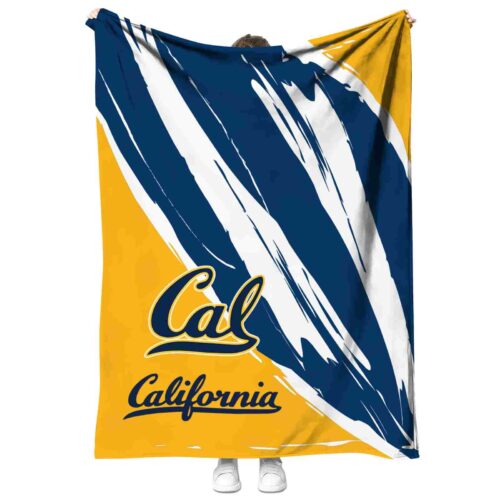 california golden bears brushstrokes blue white blanket best selling