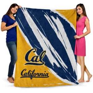 california golden bears brushstrokes blue white blanket fashion forward