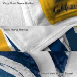 california golden bears brushstrokes blue white blanket premium grade