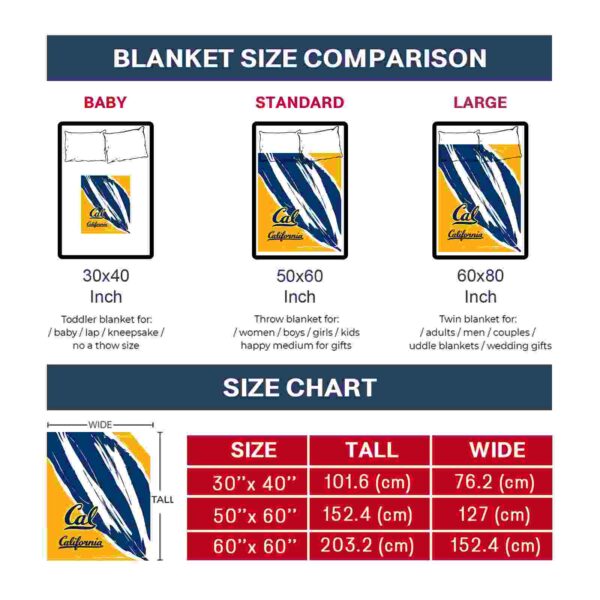california golden bears brushstrokes blue white blanket trendy