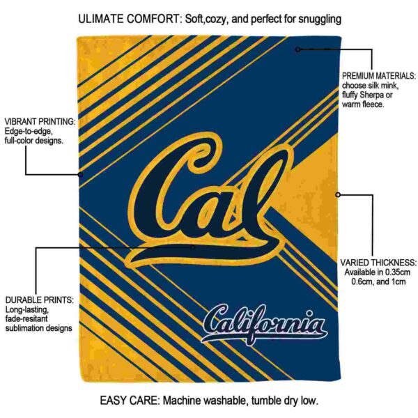 california golden bears diagonal stripes blue blanket new arrival