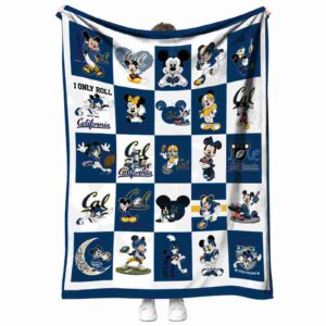 california golden bears mickey minnie blue white blanket best selling