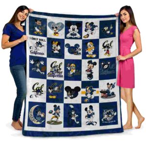 california golden bears mickey minnie blue white blanket fashion forward