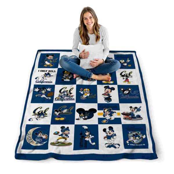 california golden bears mickey minnie blue white blanket high quality