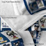 california golden bears mickey minnie blue white blanket premium grade