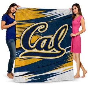 california golden bears paint streaks blue white blanket fashion forward