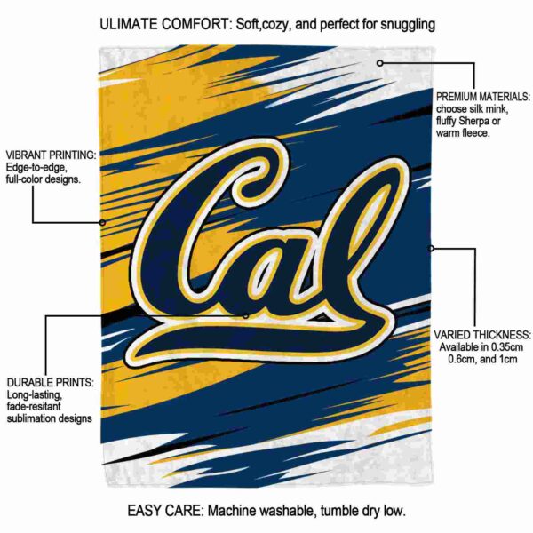 california golden bears paint streaks blue white blanket new arrival