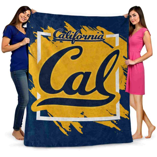 california golden bears splatter effect blue blanket fashion forward
