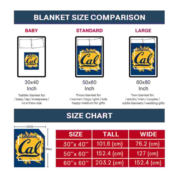 california golden bears splatter effect blue blanket trendy