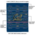 california golden bears striped pattern blue blanket best selling