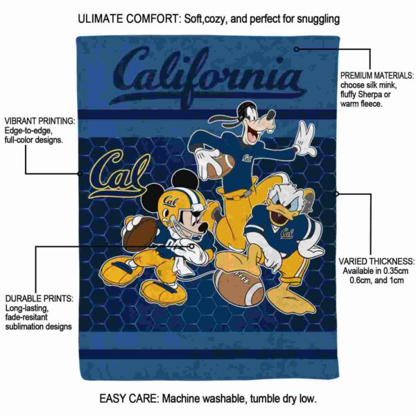 california golden bears three musketeers blue blanket new arrival