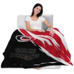 carolina hurricanes brushstrokes red white blanket best selling