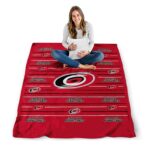 carolina hurricanes striped pattern red blanket best selling