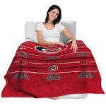 carolina hurricanes striped pattern red blanket best selling