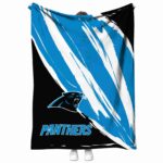 carolina panthers brushstrokes blue white blanket best selling