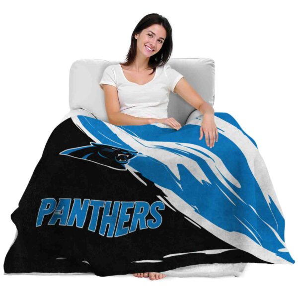 carolina panthers brushstrokes blue white blanket latest model