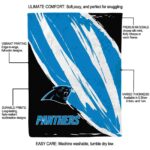 carolina panthers brushstrokes blue white blanket new arrival