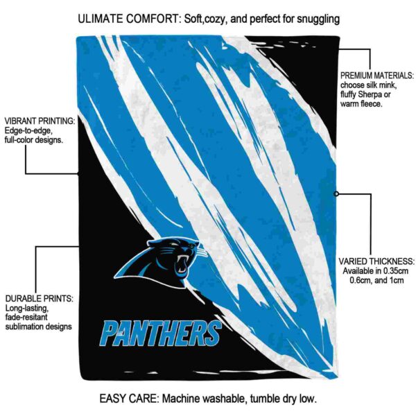 carolina panthers brushstrokes blue white blanket new arrival