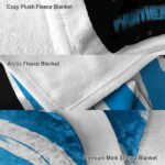 carolina panthers brushstrokes blue white blanket premium grade