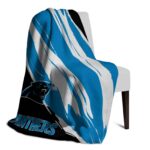 carolina panthers brushstrokes blue white blanket top rated
