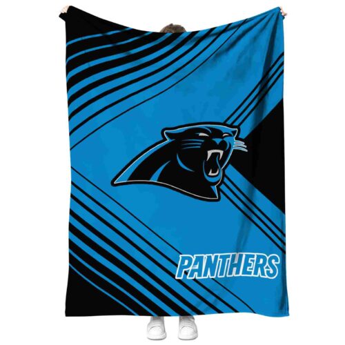 carolina panthers diagonal stripes blue blanket best selling